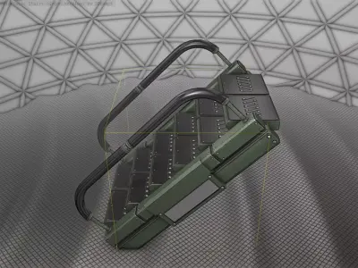 Sci-Fi Stairs - 7 - Green Version Low-poly 3D model