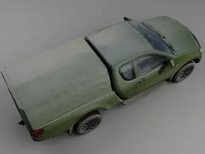 Mitsubishi L200 pickup truck vehicle military lowpoly 3D model