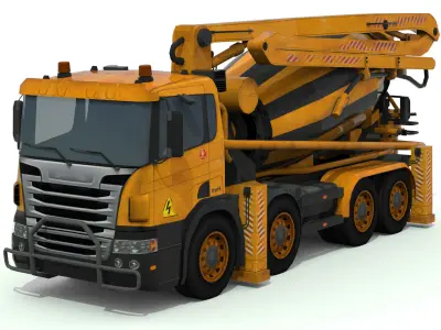 concrete mixer truck Low-poly 3D model