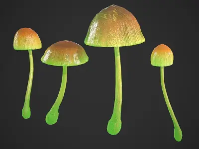 Generic Mushrooms Low-poly 3D model