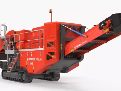 Terex Finlay C1540 Cone Crusher Dual Power Machine Rigged 3D model