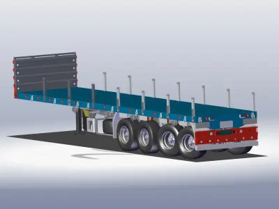 EXTENDED SEMI TRAILER 3D model
