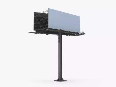 Billboard 2 Grey Low-poly 3D model