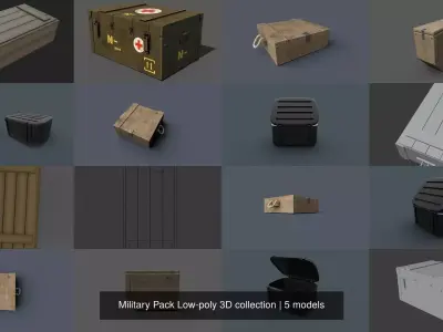 Military Pack Low-poly 3D collection 