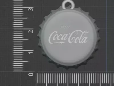 Soda Bottle Cap Pendant - Commercial License - 3D Printable 3D print model