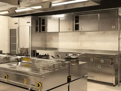 Industrial Commercial Kitchen Collection Low-poly 3D model