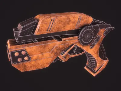 Scifi gun low poly Low-poly 3D model