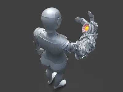RoboGirl female humanoid Low-poly 3D model