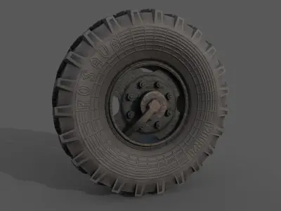 truck wheel PBR Game-Ready Low-poly 3D model