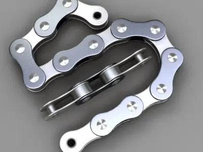 Bicycle chain links 3D model