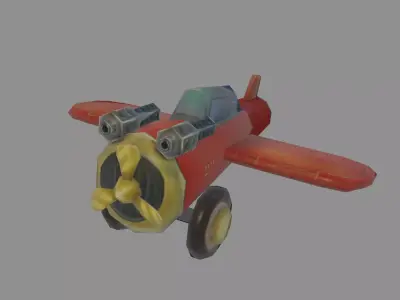 airplane for game Low-poly 3D model