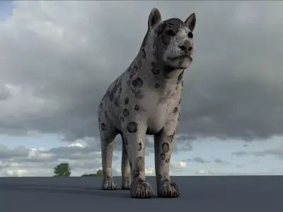 Tiger lion Grey model High Detailed 3D model Free low-poly 3D model