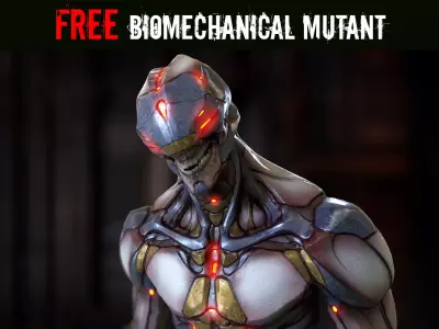 Free Biomechanical Mutant Free low-poly 3D model
