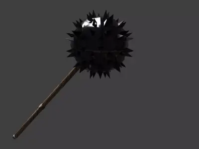 Dark Iron Morning Star Mace 3D model