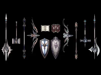 ancient weapons set- arms 20 Low-poly 3D model
