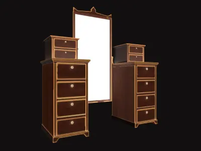 Medieval Furniture V03 Low-poly 3D model