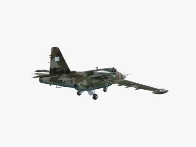 Low Poly Su-25 Frogfoot Low-poly 3D model