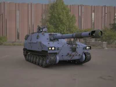 m109 howitzer 155mm tank  3D model