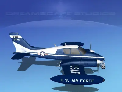 Cessna U-3B Blue Canoe V01 3D model