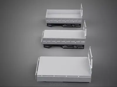 3 MODE DROP SIDE BED BODY GATE DOOR PICKUP TRUCK WIDE DECK CAR 3D model