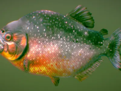 Red-bellied Piranha 3D model