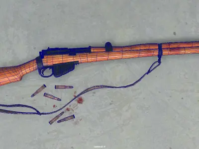 Lee-Enfield Rifle Low-poly 3D model
