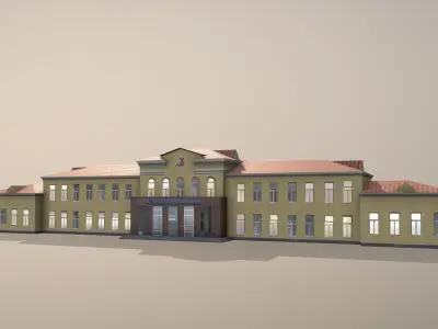 Airport Terminal URKK Terminal International Low-poly 3D model