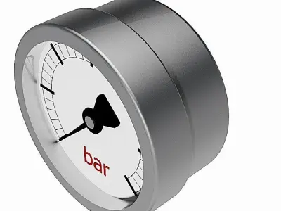 Pressure Gauges - Bar - 3 Diameters 3D model