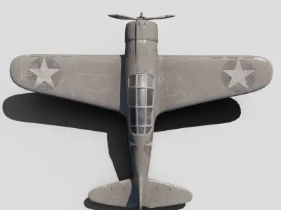 battle of midway plane-retro plane ww2 3d model 3D model