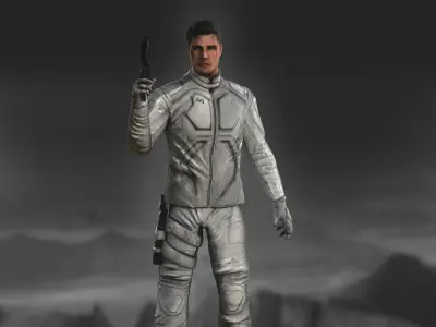 Tom Cruise from Oblivion Low-poly 3D model