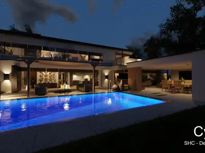 Modern villa 2021 Blender Eevee and Cycles 1 3D model