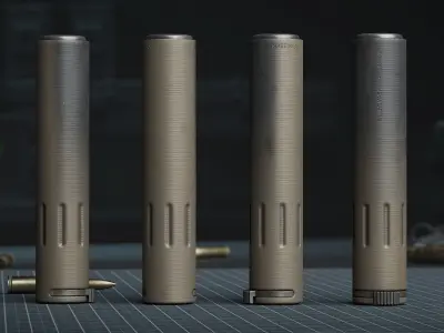 Silencer Ar15 - Sand Low-poly 3D model