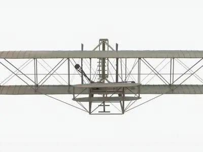 wright flyer Low-poly 3D model
