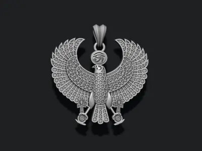 Egyptian Horus Falcon God enamel pendant 3D print model