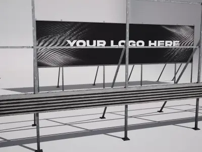 Racetrack Advertising Wall Variations 3D model