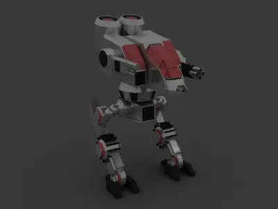 Steel fighting robot Free low-poly 3D model