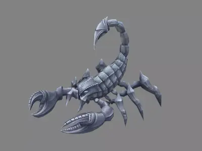 Stone scorpion sculpture Low-poly 3D model