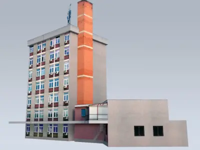 Communist administrative building Low-poly 3D model