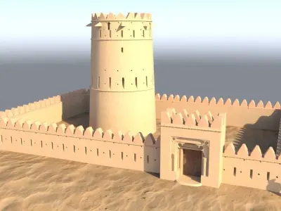 Arab Fort Low-poly 3D model
