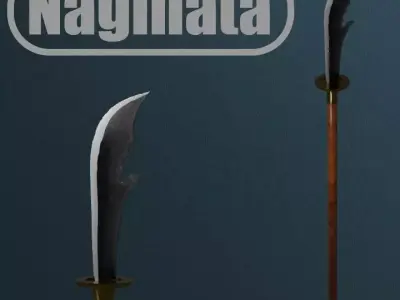 Naginata Low-poly 3D model