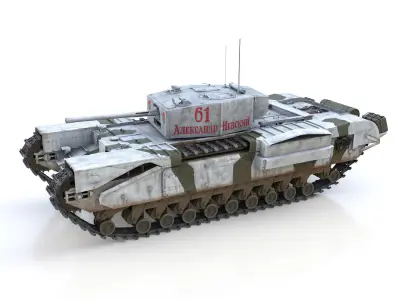 Churchill MK III - 61 - Soviet  Army 3D model