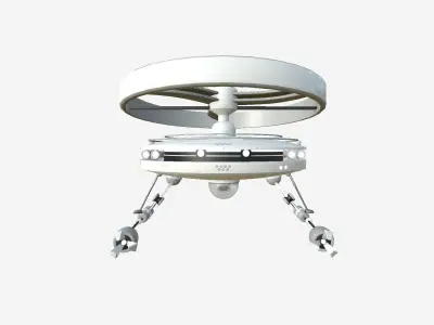 Flying Robot I07 White Gray - SciFi Character Design Low-poly 3D model