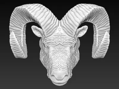 ram horned head 3D model