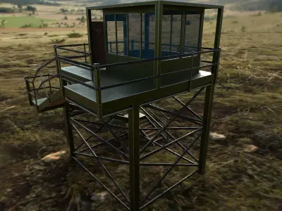 Military Watch Tower - Low Poly - Game Ready Low-poly 3D model