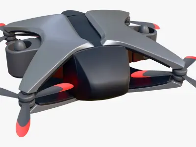 Futuristic Drone X6 M1 3D model