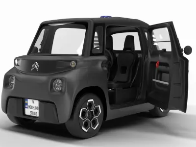 Citroen Ami 2020 Police HQ interior 3D model