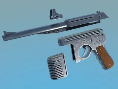 Blaster DL-50 Type 1 Free low-poly 3D model