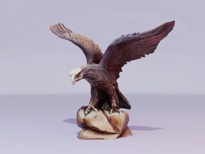 Eagle statuette  Low-poly 3D model
