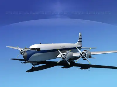 Douglas DC-7C BOAC 3D model
