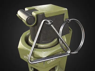 M84 Stun Grenade GameReady lowpoly asset Free low-poly 3D model